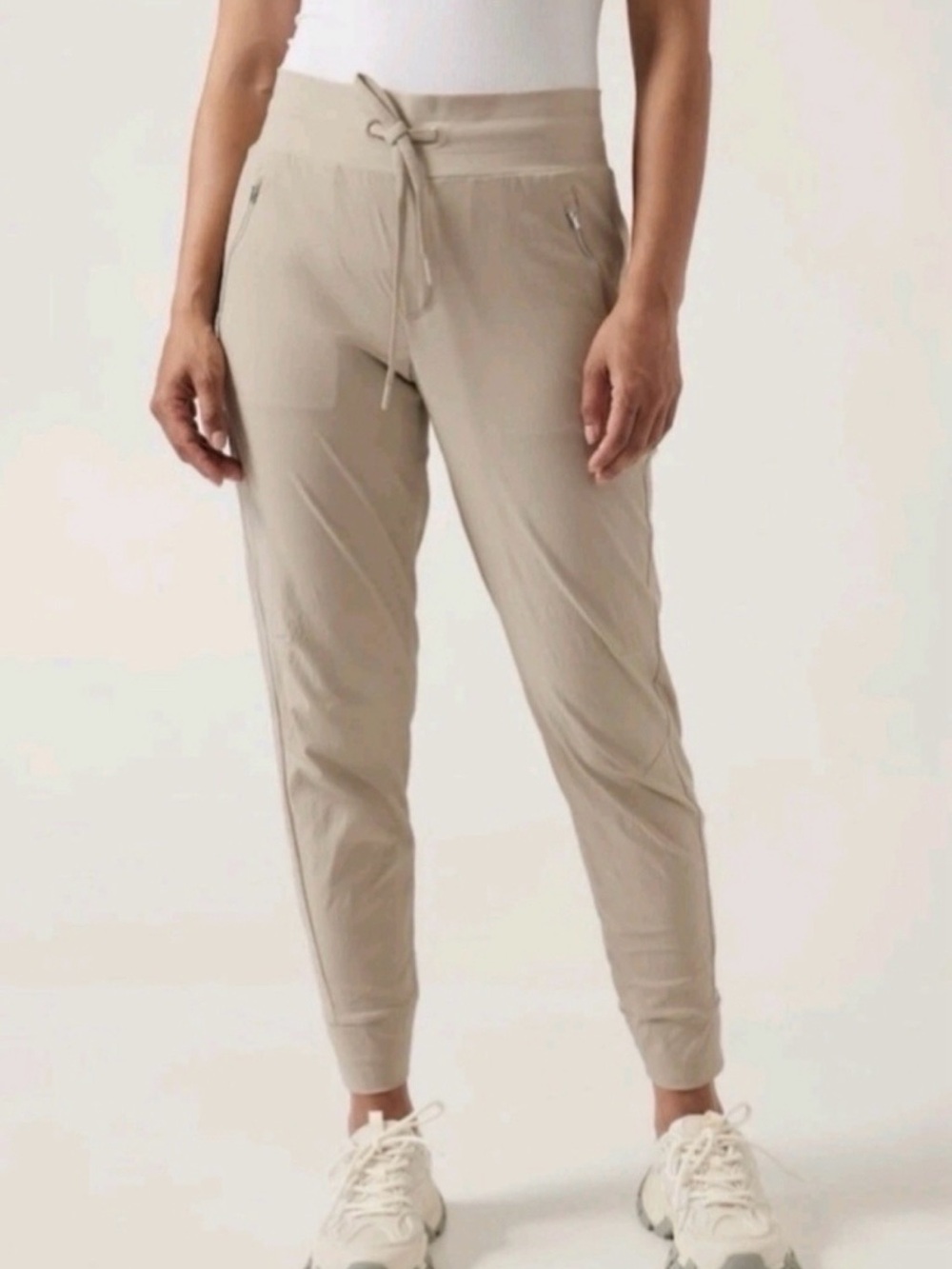ATHLETA Trekkie Hiking Jogger Pants - Ecru Tan Size 10